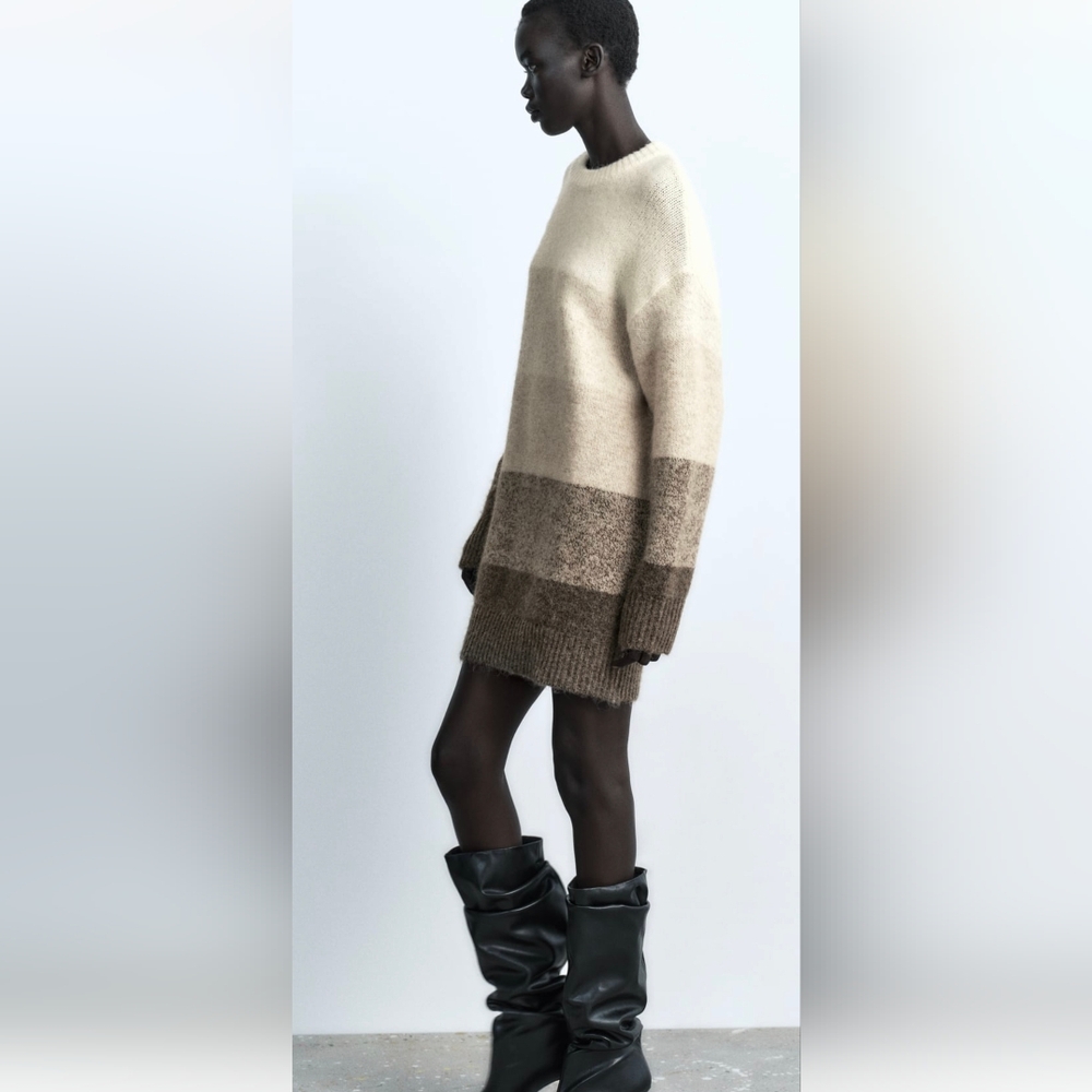 Zara Colorblock Sweater Dress